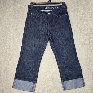 Merona Womens Crop Jeans Fit 1 Size 6R Dark Wash Denim